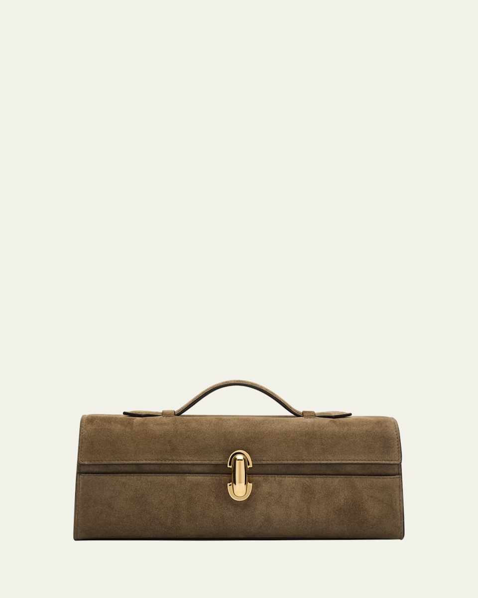 Slim Symmetry Pochette Suede Top-Handle Bag